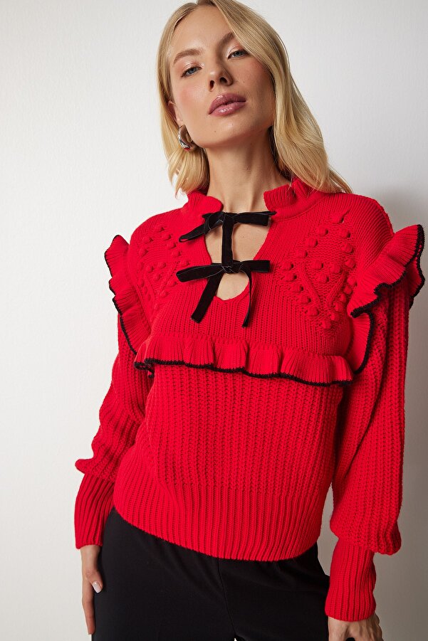 Wool Red Frilly Jumper Frill-trim Jumper Red Kids H&M GB