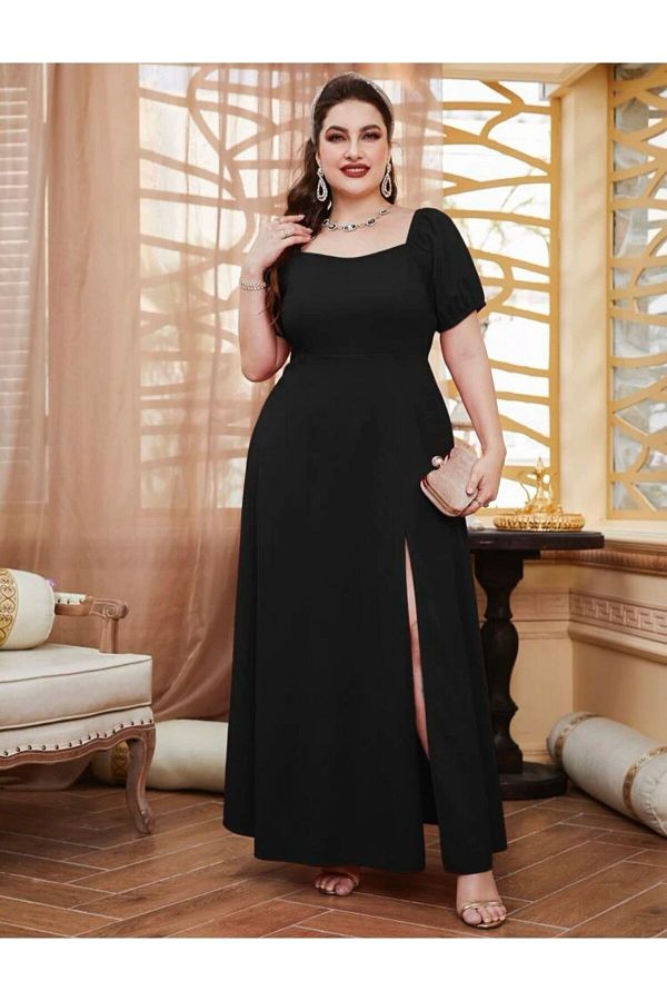 Short sleeve slit dress hot sale