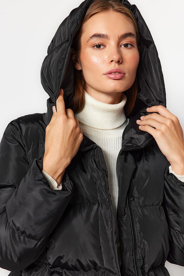 Trendyol Collection Black Water Repellent Belted Puffer Jacket - Regular  Fit Twoaw23Mo00007 - Trendyol