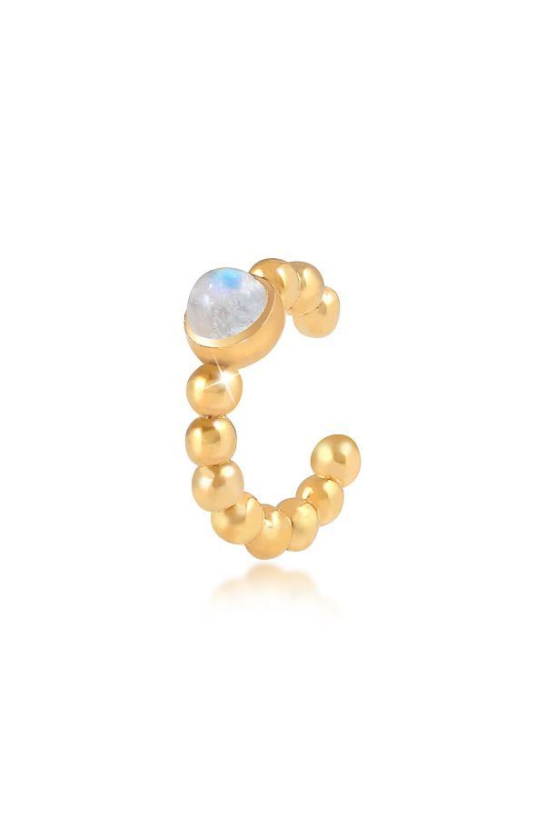 ELLI-Ohrringe Single Earcuff Ohrklemme Mondstein 925 Silber 1