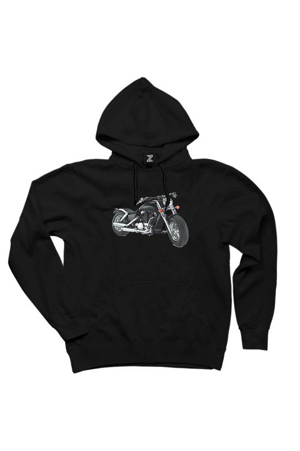 Z zepplin Harley Chopper Sportster Black Hooded Sweatshirt Hoodie Trendyol
