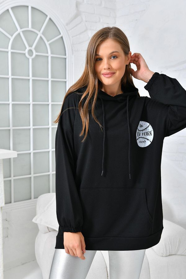 VOLT CLOTH NG Women s New York Printed Pocket Sweatshirt Trendyol