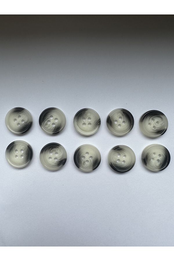 aensia-White Black Marble Marble Pattern Design Button Flat Polyester Button 24 Size Buttons - Pack of 10 1