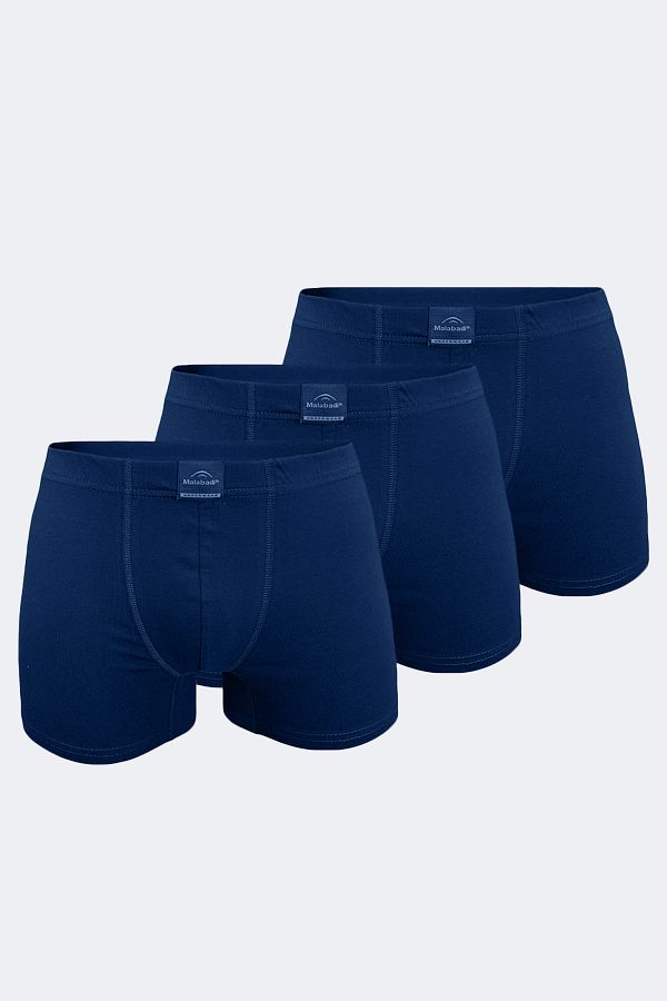 Malabadi-Men's Navy Blue 3-Piece Cotton Elastane Boxer 3m074 1