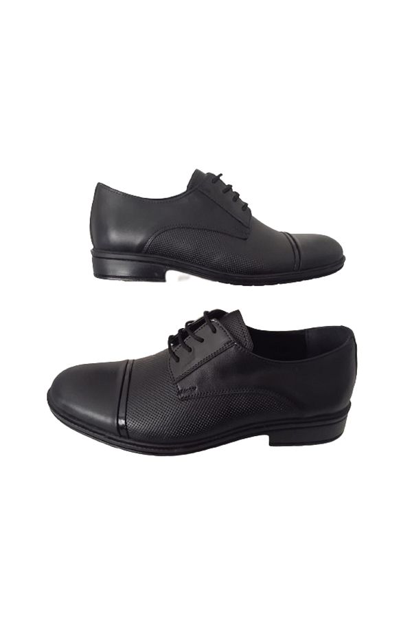 Golden-Pantofi din piele naturală cu șireturi, negri, eleganti, clasici 1