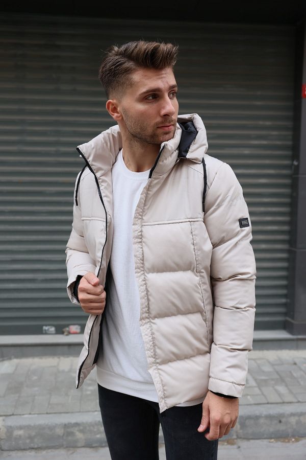 Windproof puffer jacket best sale