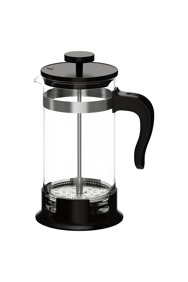 IKEA-Heat Resistant French Press Glass Teapot 1 Lt 22 cm Stainless Steel 1