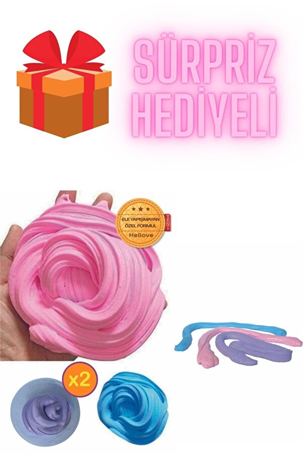 AVMmarketim Süpriz Hediyeli Ele Yapışmayan Slime 2 li Slaym Pofuduk Sılaym