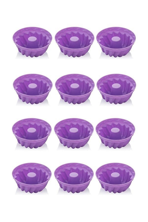 bimbambom-Silicone Muffin Purple Cup Cake Mold 12 Pieces 1
