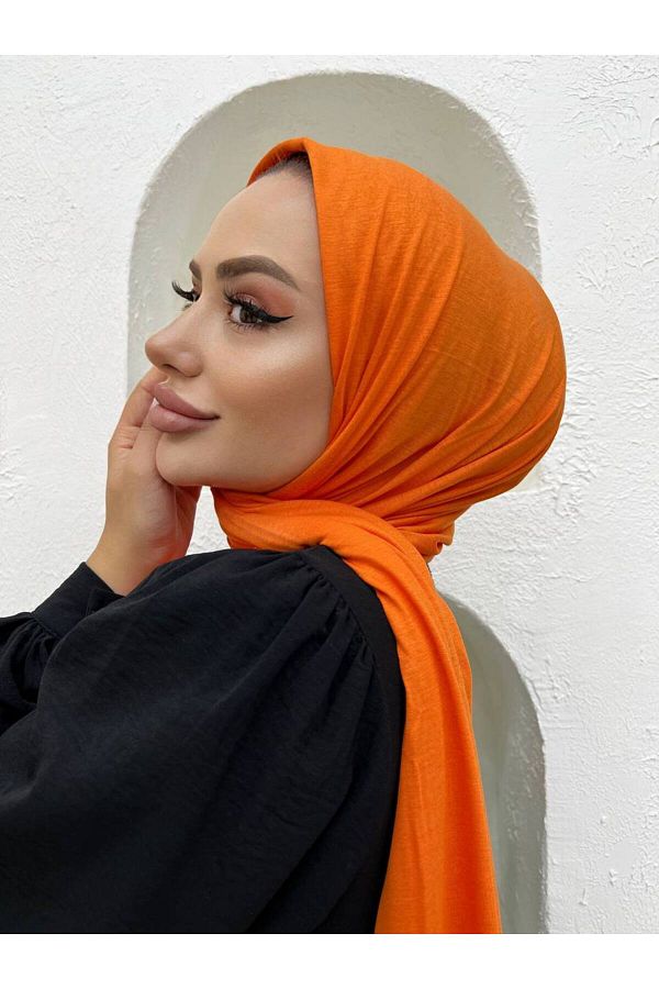 useev-Combed Cotton Shawl Orange 0001 1