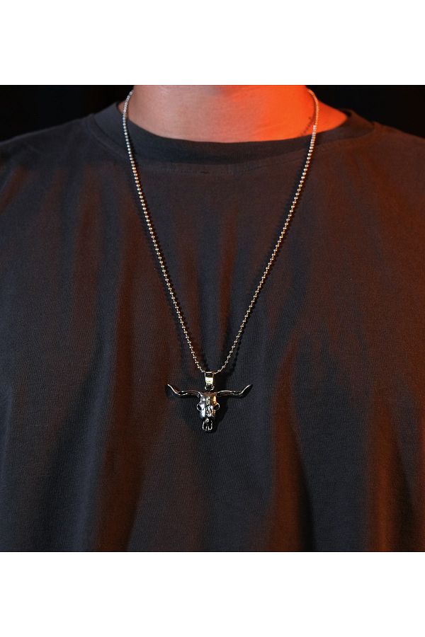 EZG Business-Viking Axe Model Ball Chain Silver Design Necklace 1