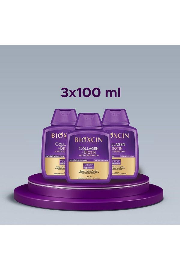 Bioxcin-Travel Size - Collagen and Biotin Volume Shampoo 3x100 Ml 1
