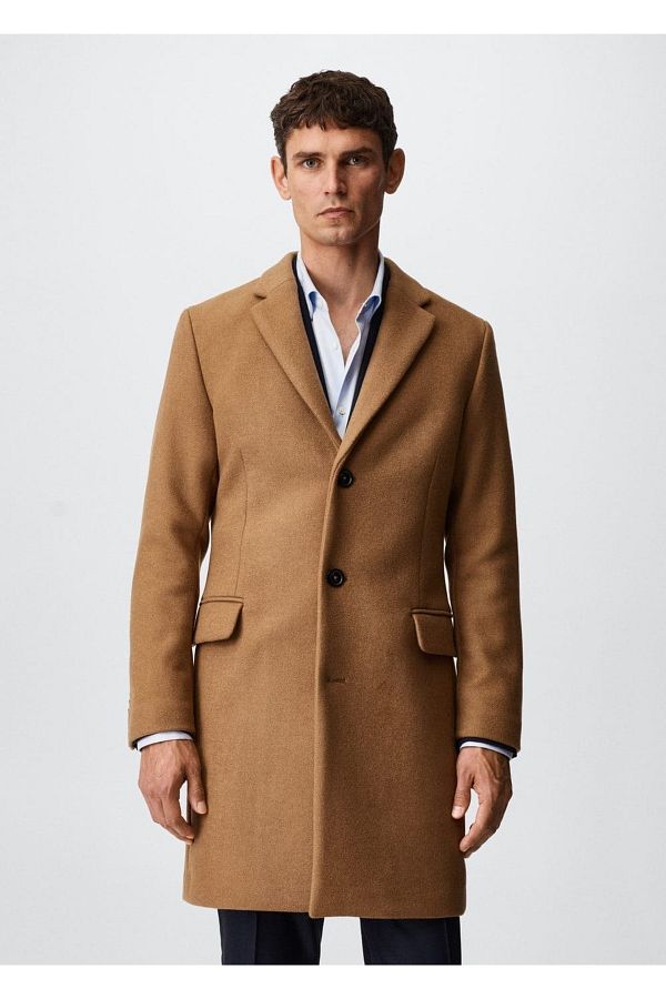 MANGO Man Coat Orange Basic Trendyol