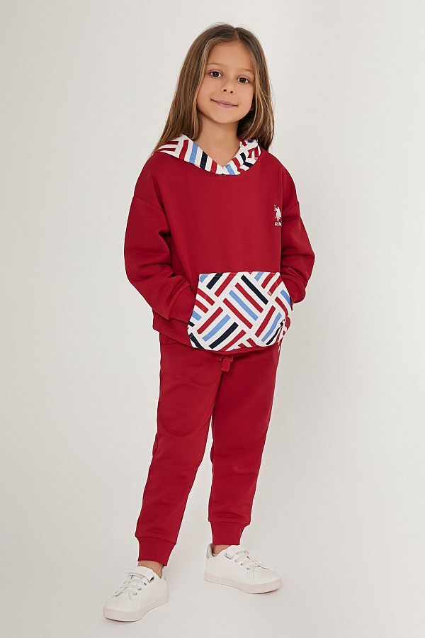 U.S. Polo Assn.-Set de trening pentru fetiță U.S. Polo Assn Beauty Red 1