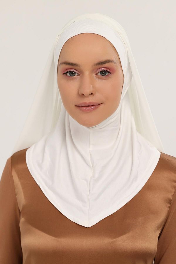Altobeh-Ready Luxury Practic Hijab șifon șal Ecru 1