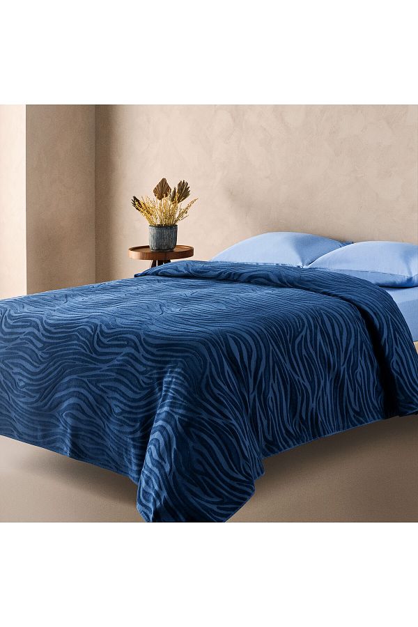 Marie Claire-Navy Blue Single Safari Bedspread - Mc 060749 1
