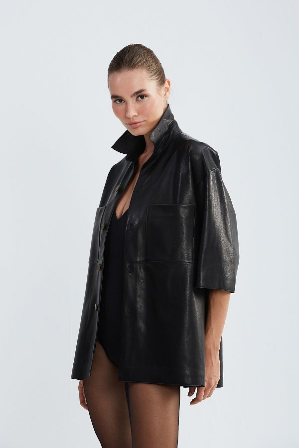 Genuine leather shirt 2025
