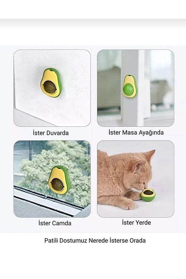 world pigeons-Adhesive Mint Ball for Cats (2 PCS) Avacado Catnip Canpit Cat Lick Ball 1