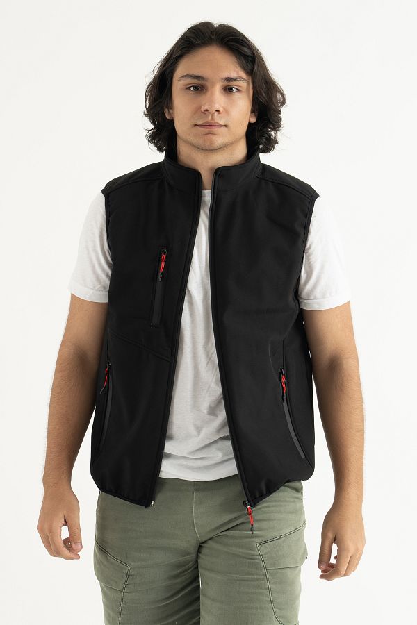 REYNARD Men s Black Slim Fit Fleece Water Repellent Windproof Outdoor Softshell Vest Trendyol