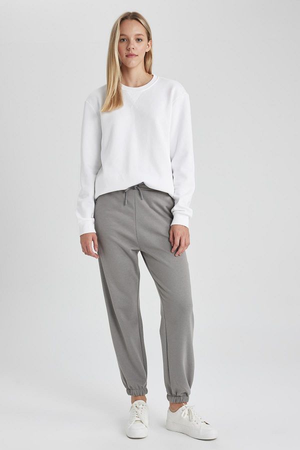 Defacto Long Length Jogger Sweatpants Standard Fit Elastic Waist Leg Thick Fabric S7370Az23Wn Trendyol