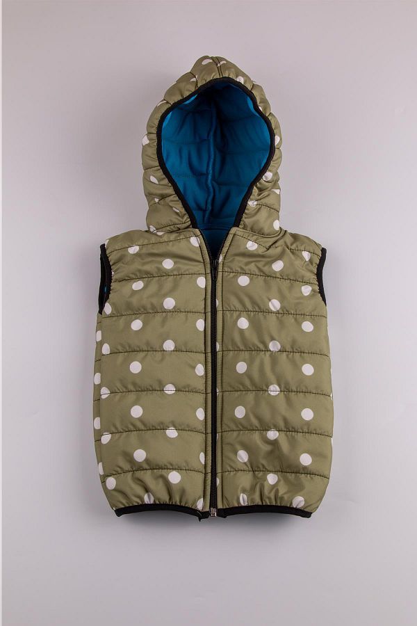 Polka dot puffer vest deals