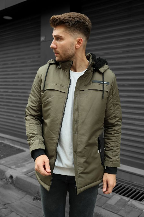 Cropper Men s Khaki Fur lined Waterproof Coat Trendyol
