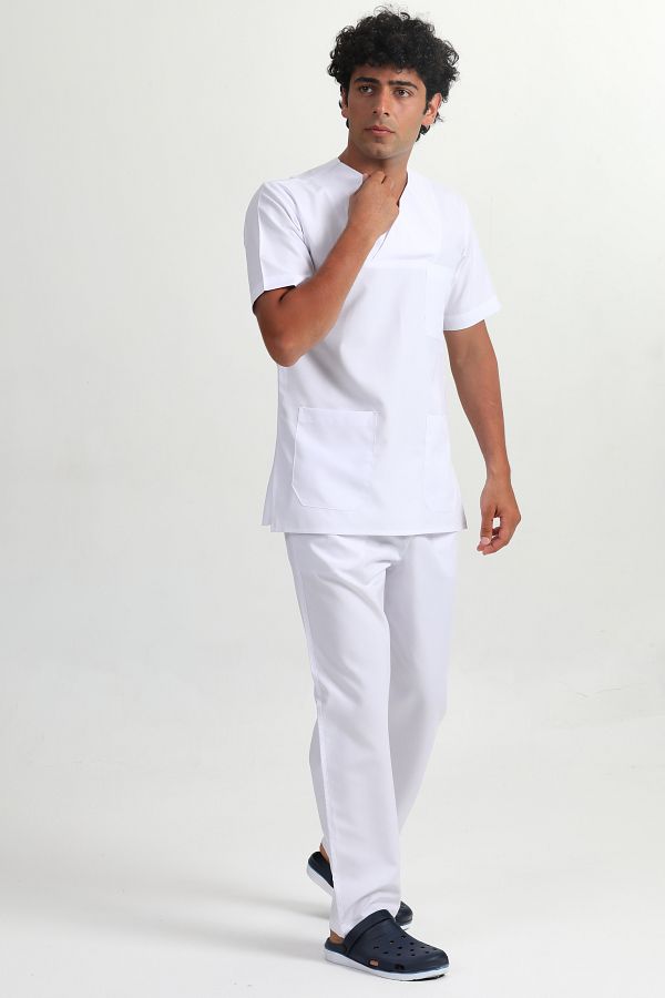 BA AK Men s White Envelope Collar Doctor s Student Jersey Watch Suit Trendyol