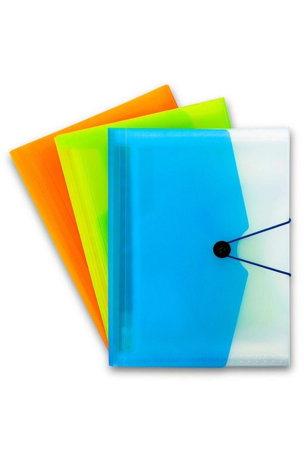Bigpoint-Lotte A4 Transparent Color Gusseted File - 13 Pockets Elasticated 1