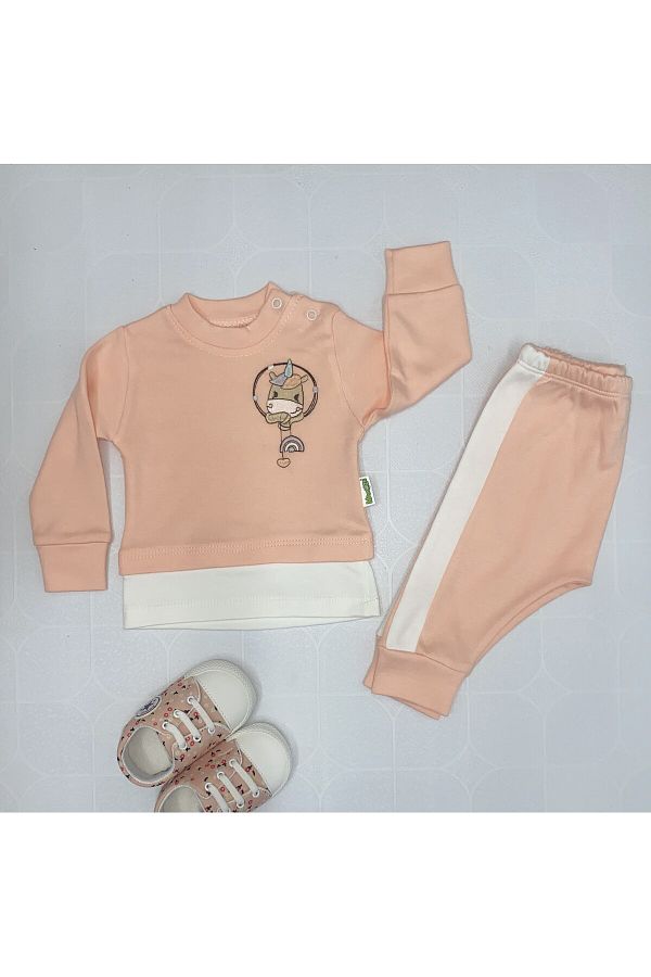 Memoza-UNICORN AND CAT PATTERNED EMBROIDERED LONG SLEEVE 2-PIECE SET 1