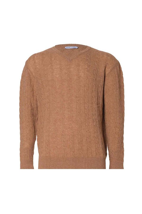 Silk and Cashmere Caramel Cashmere And Wool Amerigo Men s Sweater Trendyol