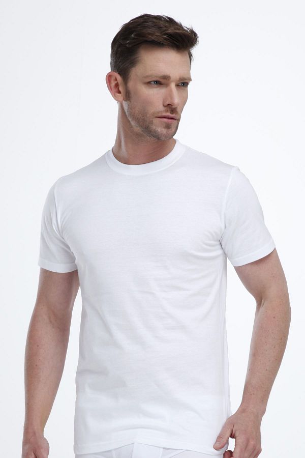Malabadi-White 2 Pack 004 Men's Crew Neck Jersey Undershirt 1