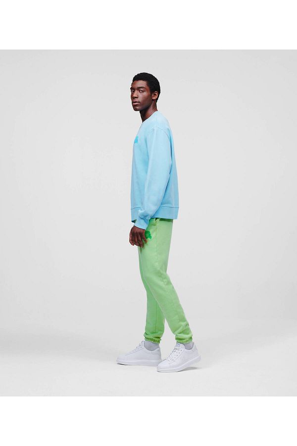 Karl LagerfeId Chest Logo Embroidery Neon Tiffany Blue Sweatshirt Trendyol