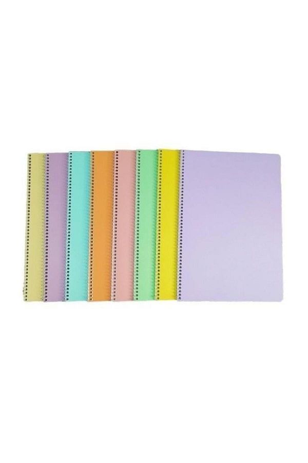Mynote-Flex Pastel 60 Sheets A4 Pp Cover Spiral Notebook (2 Pieces Lined-4 Pieces Checked) 1