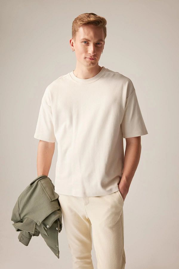 DeFacto-Oversize Fit Crew Neck Basic κοντομάνικο μπλουζάκι 1