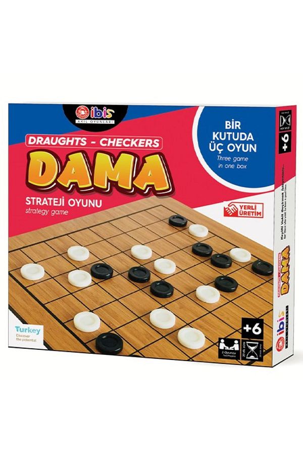 ibis oyuncak-Wooden Checkers Strategy Game 1 Box 3 Games (Checkers, Cross Checkers, Chinese Checkers) 1