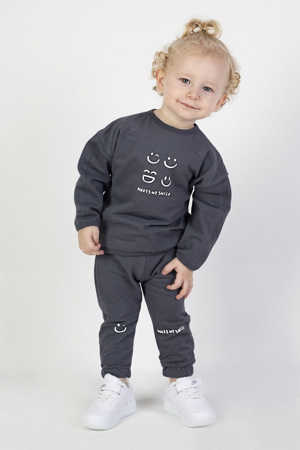 HAR KA K DS Baby Boy Child Two Thread Fabric Medium Thickness Knitted Basic Bottom Top Tracksuit Set Trendyol