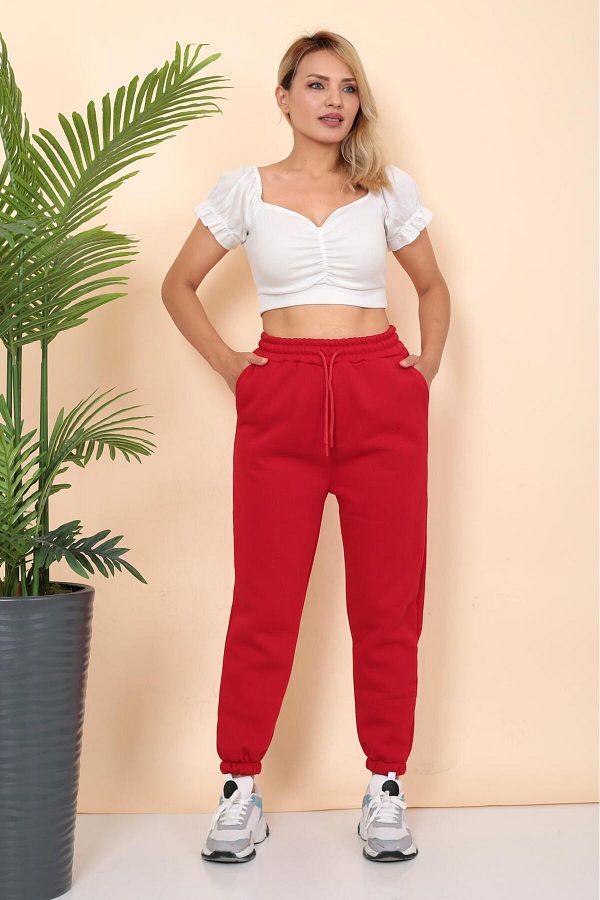Swana High Waist Fleece Jogger Thick Solid Color Winter Rubber Leg Sweatpants Trendyol