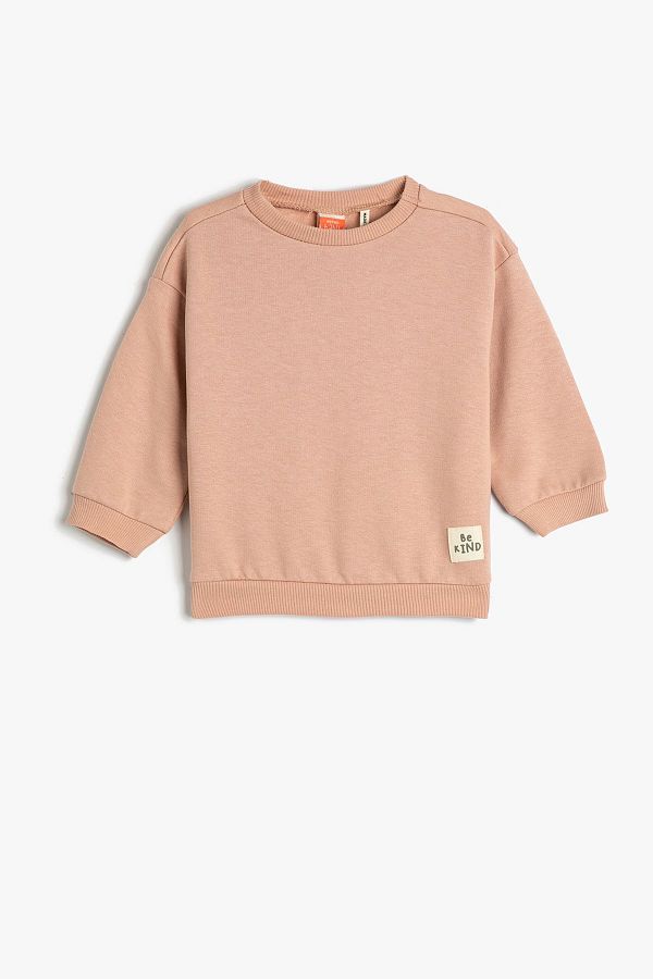 Koton Baby Girl Long Sleeve Crew Neck Cotton Basic Sweatshirt 4WMG10133AK Trendyol