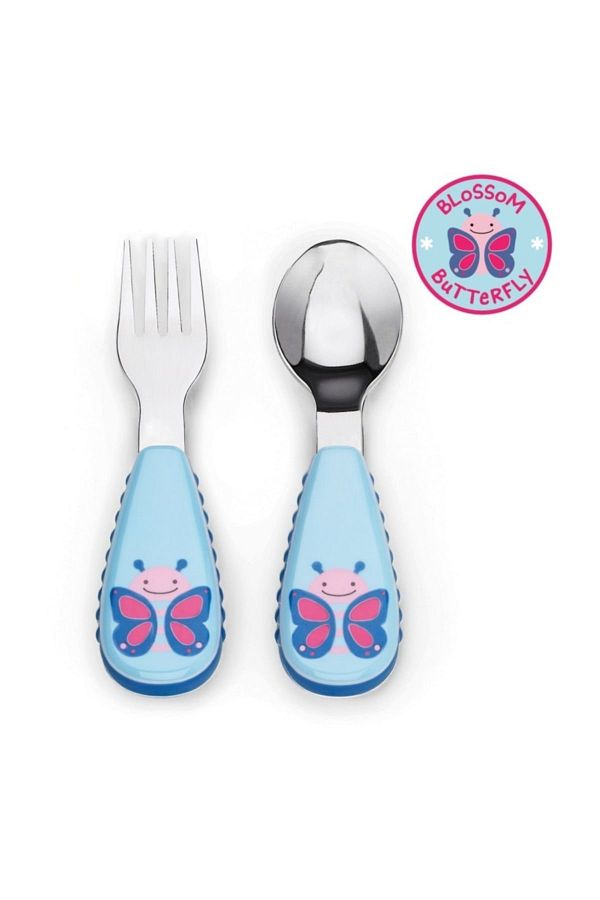 Skip Hop-Zoo Butterfly Patterned Fork Spoon Set 1