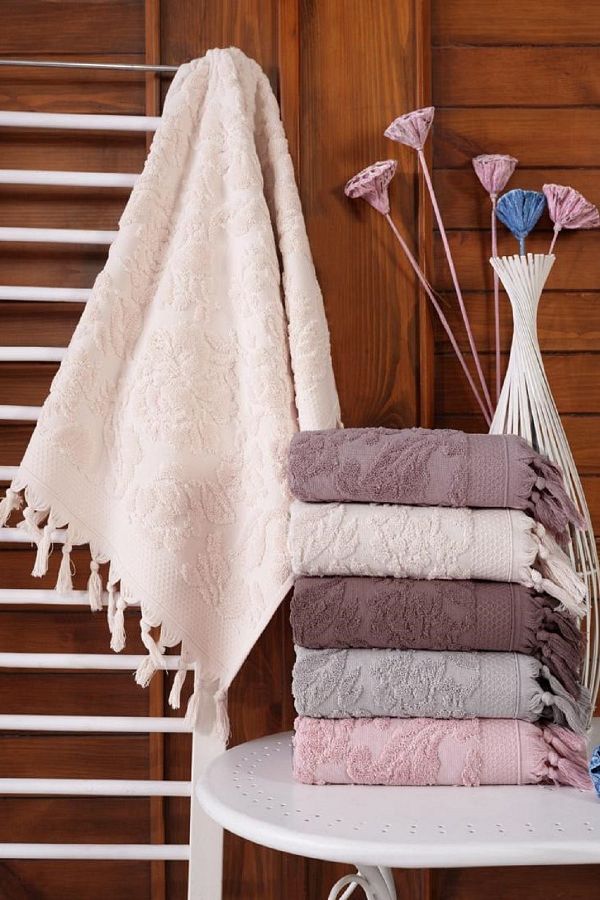 kel Cotton Fringed 50x90cm Hand and Face Towels Set of 6 Trendyol