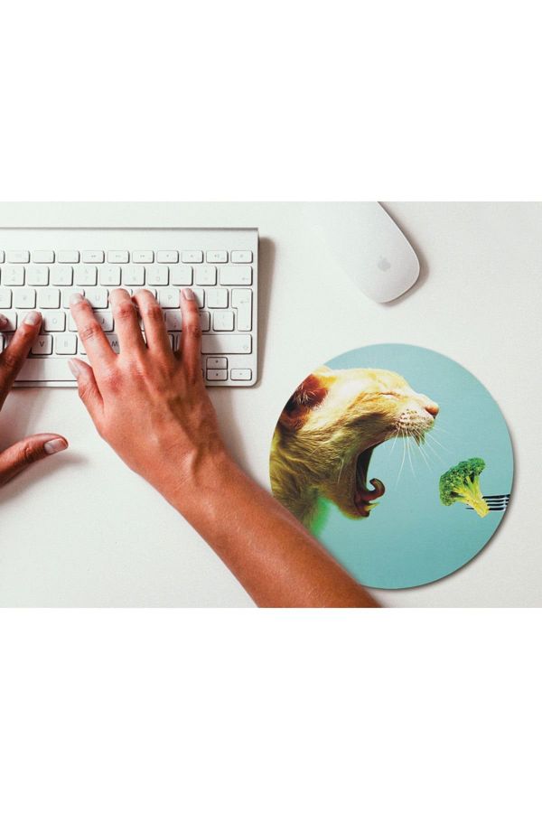WuW-Broccoli Lover Round Mouse Pad 1