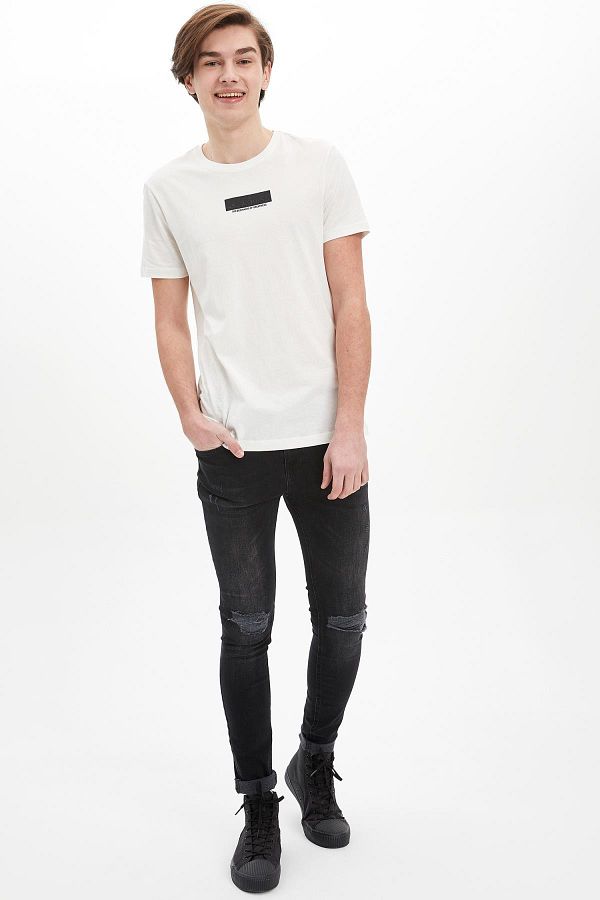 DeFacto-Martin Super Skinny Fit - Λεπτομέρεια με σκισμένο τζιν παντελόνι 1