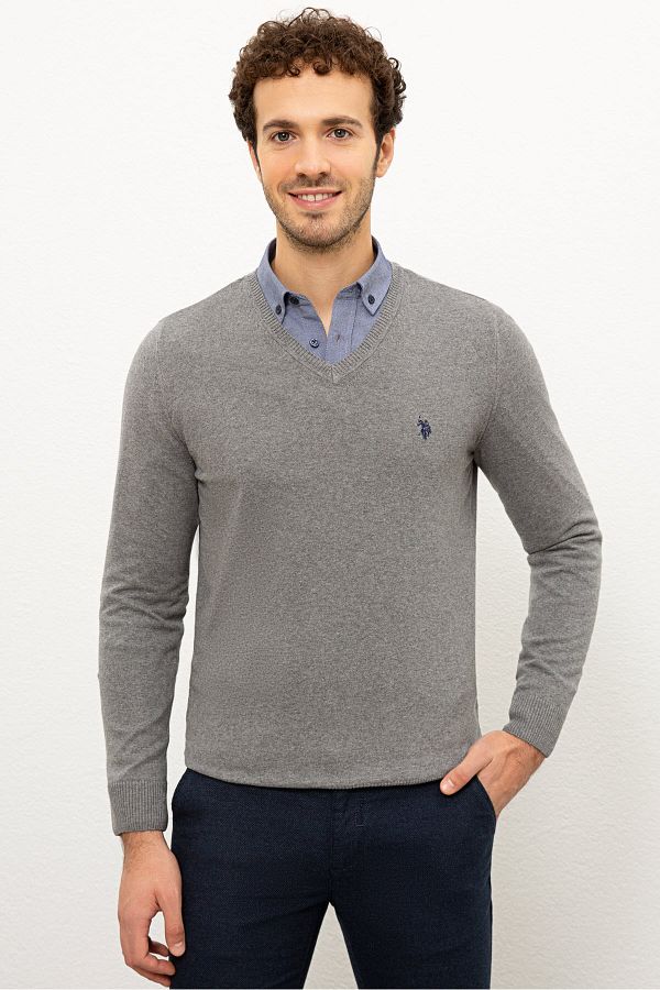 U.S. Polo Assn. Sweater Gray Regular fit Trendyol