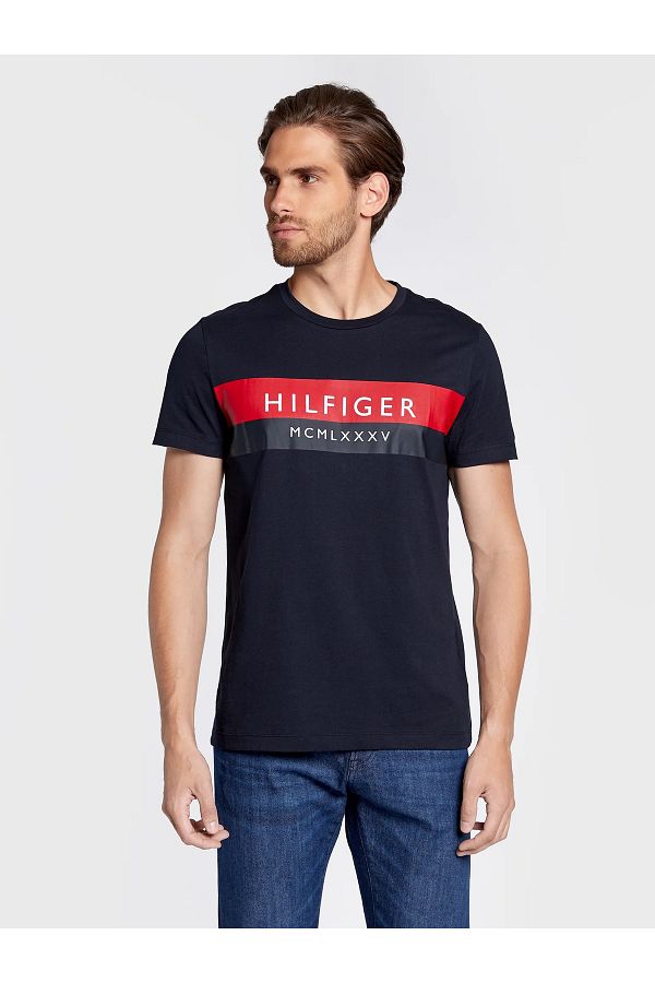 Navy tommy hilfiger shirt store