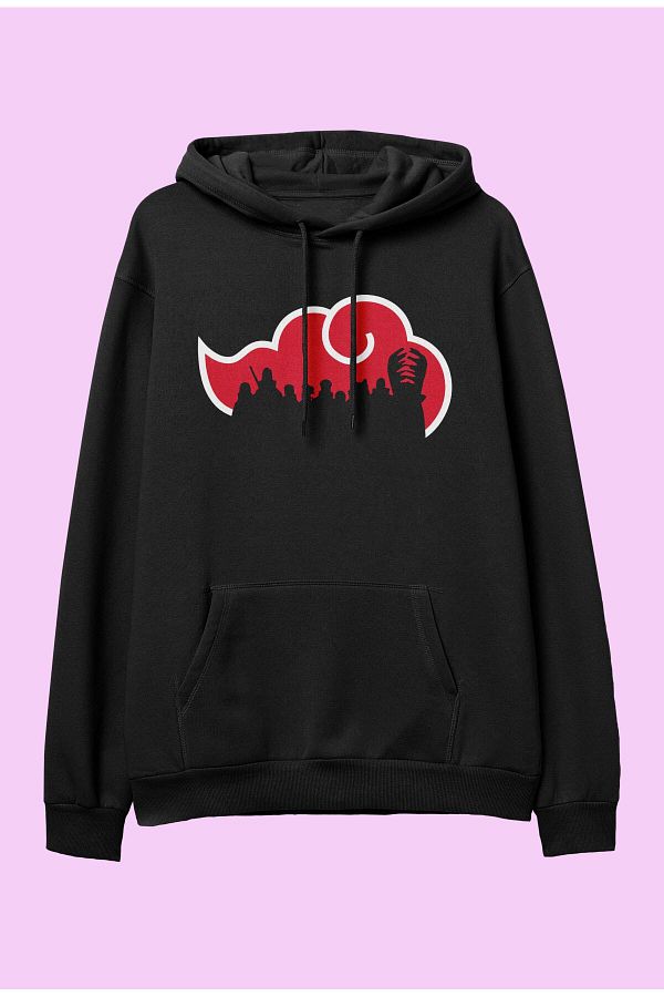 CONSTRA N OWERSIZE Uchiha Itachi Naruto Anime Character Design Printed Hooded Fleece Free Sweatshirt Hood Trendyol