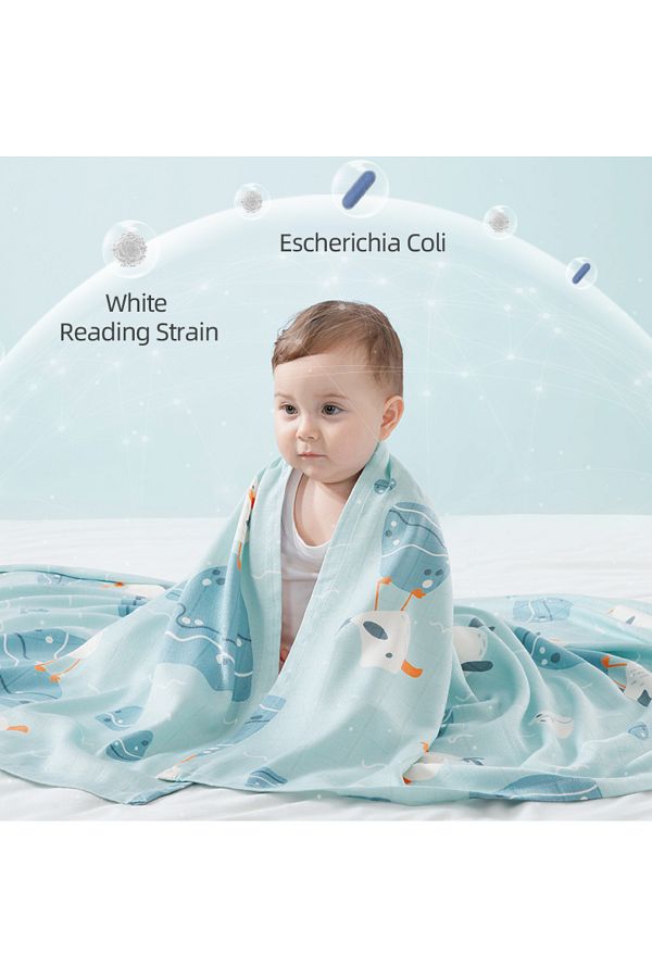 naynes Baby Child Bamboo Cotton Blanket 130 cm x 110 cm 100 Bamboo Fabric Deep Sea Trendyol