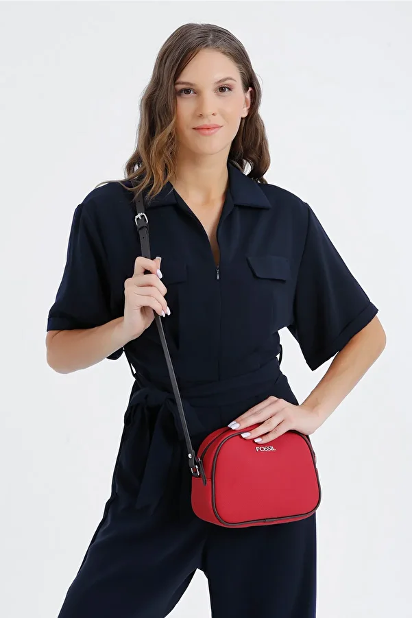 Fossil-حقيبة كتف نسائية حمراء 05FS23K498 1