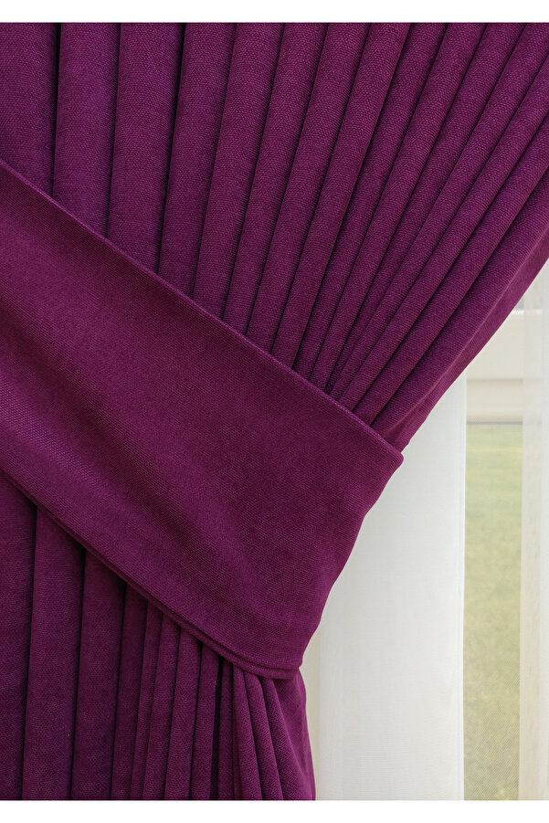 Evdepo Home Crown Cherry Solid Color Background Curtain, PleatFree