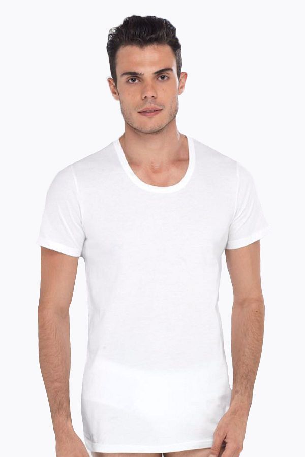 Malabadi-White 2 Pack 006 Men's Open Collar Jersey Undershirt 1