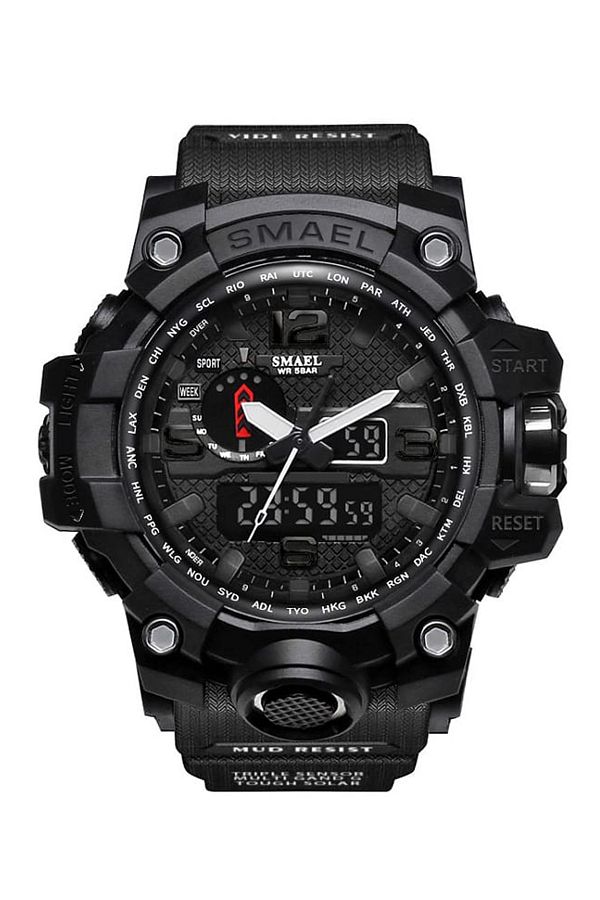 SMAEL Men s Wristwatch Analog Digital Sports Black Fashion Trend Watch Black Black Color 1545 Trendyol